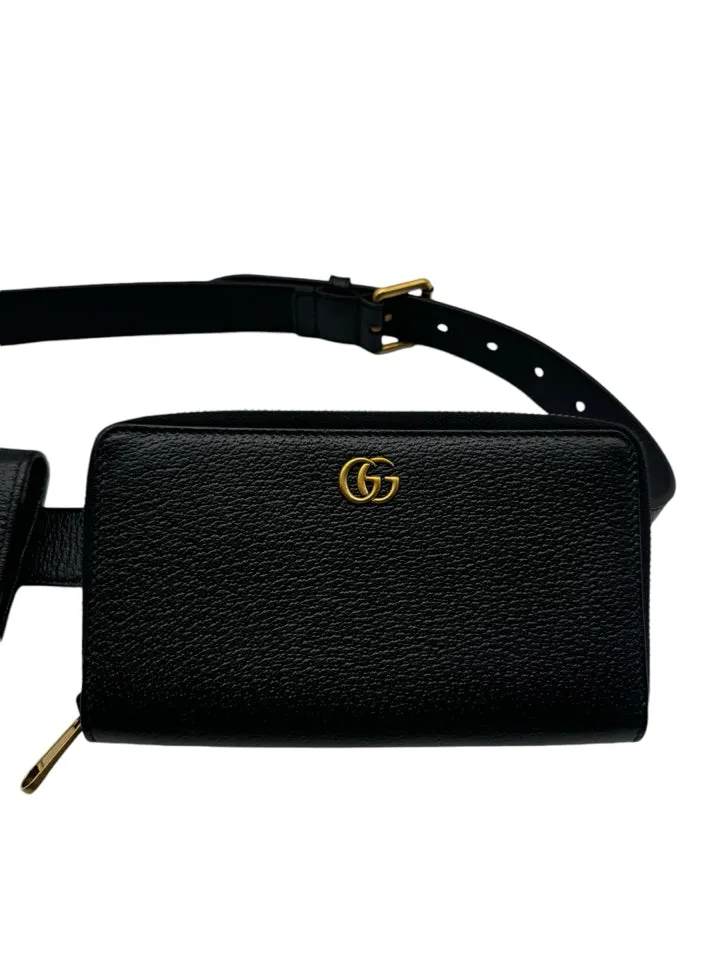 Gucci Double Marmont Leather Belt Bag