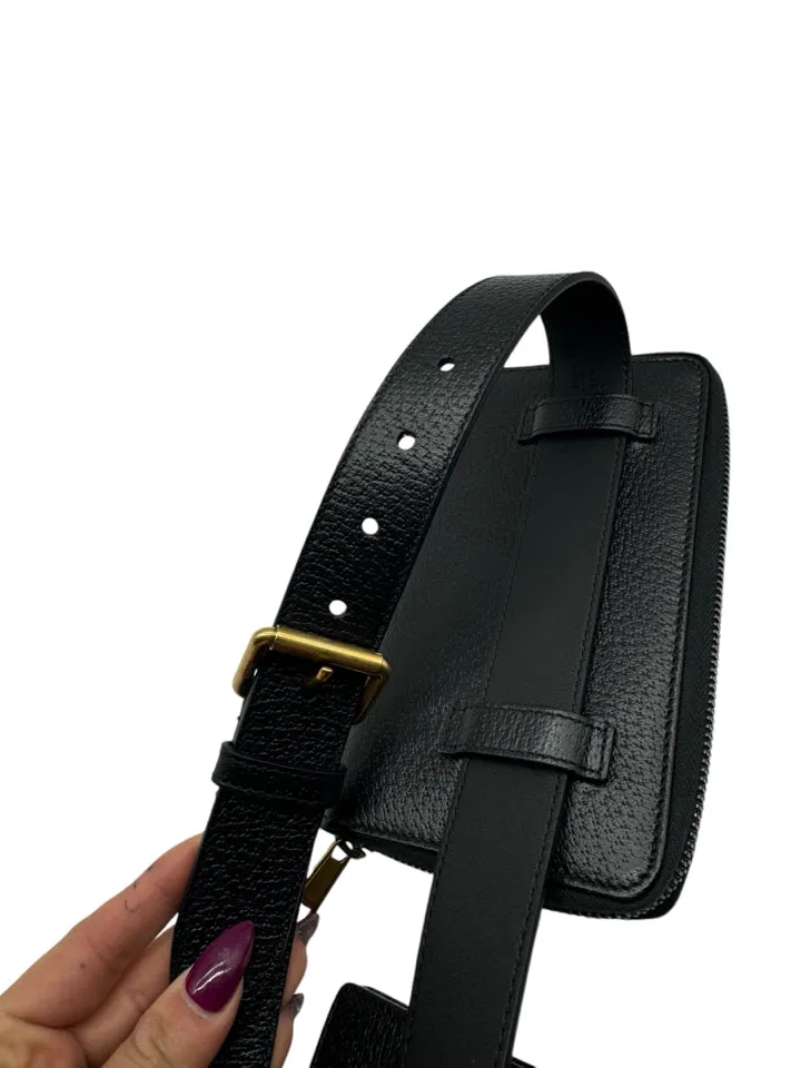 Gucci Double Marmont Leather Belt Bag