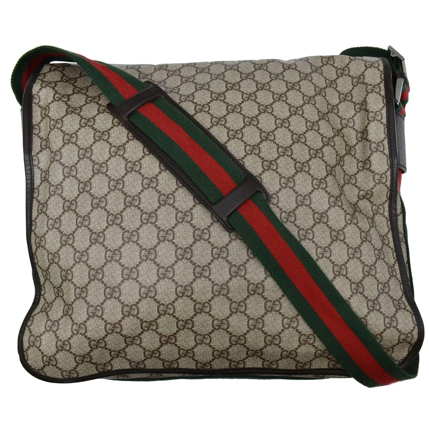 GUCCI GG Vintage Web Canvas Messenger Bag Beige/Ebony 189748