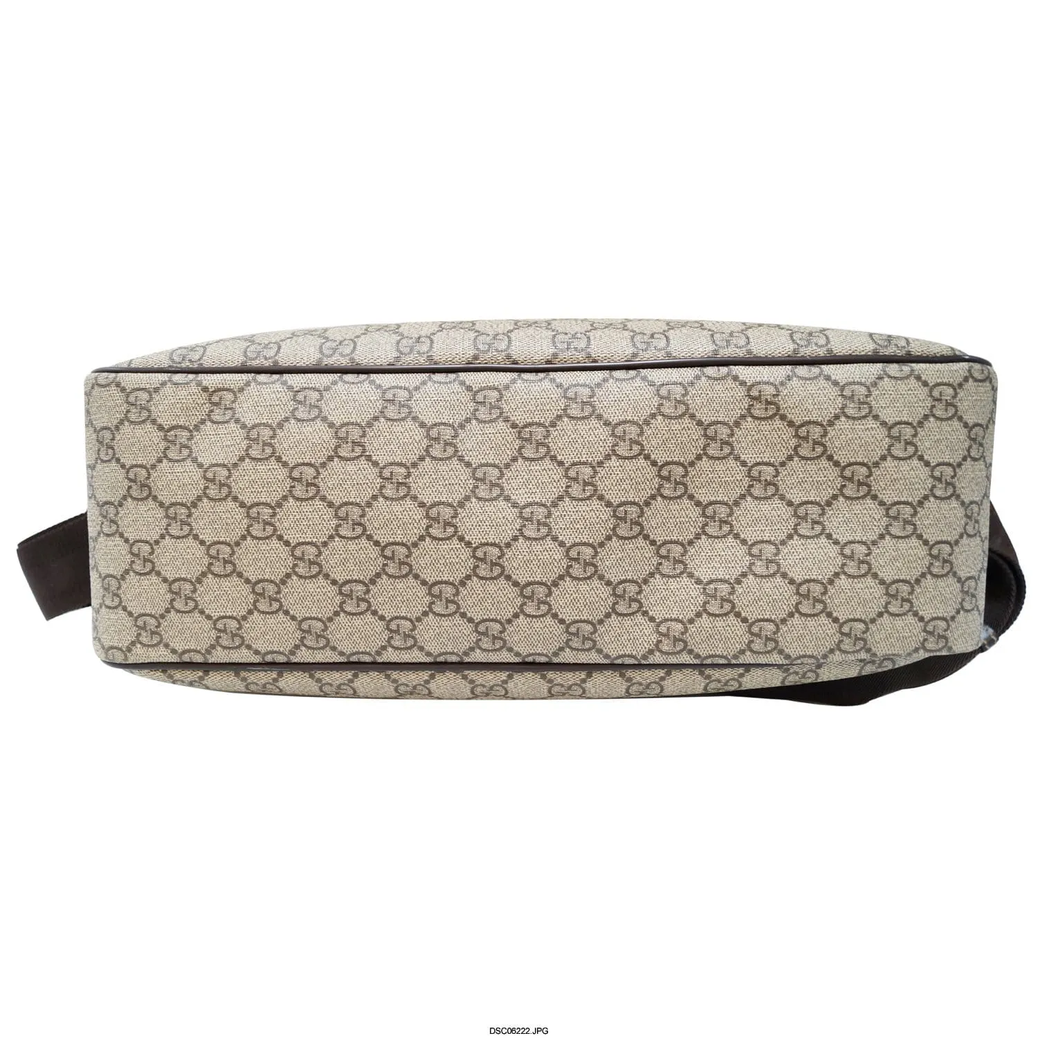 GUCCI Men's Beige/Ebony GG  Plus Coated Canvas Messenger Crossbody Bag 211107