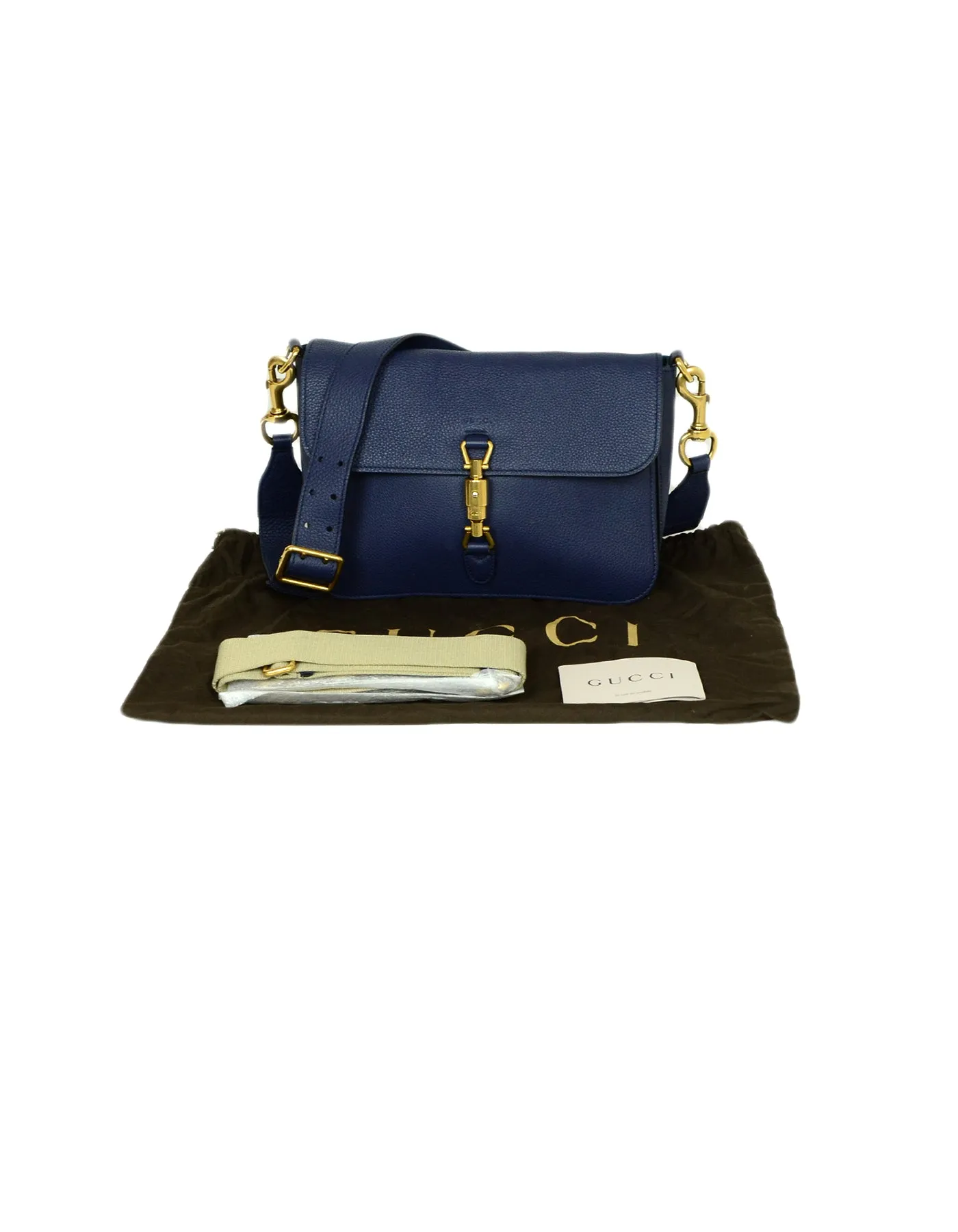Gucci Navy Soft Calfskin Small Jackie Shoulder Crossbody Bag