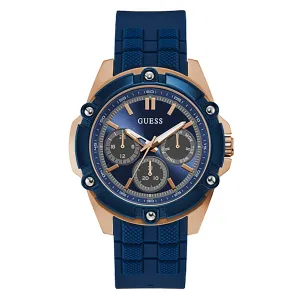 Guess Men's Watch Rose Gold Tone/Blue Case Quartz