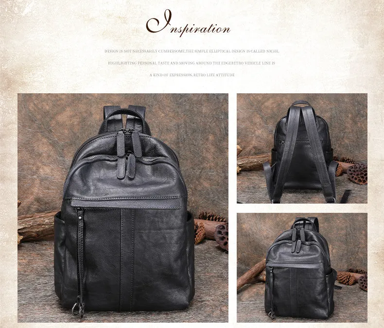 Handmade Brown Leather Backpack Bag Womens Best School Rucksack Ladies Leather Backpack Purses