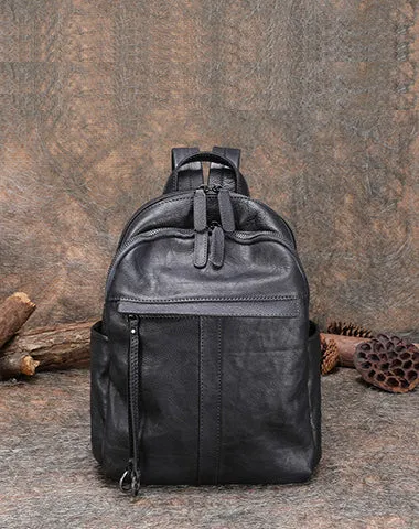 Handmade Brown Leather Backpack Bag Womens Best School Rucksack Ladies Leather Backpack Purses
