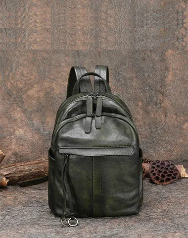 Handmade Brown Leather Backpack Bag Womens Best School Rucksack Ladies Leather Backpack Purses