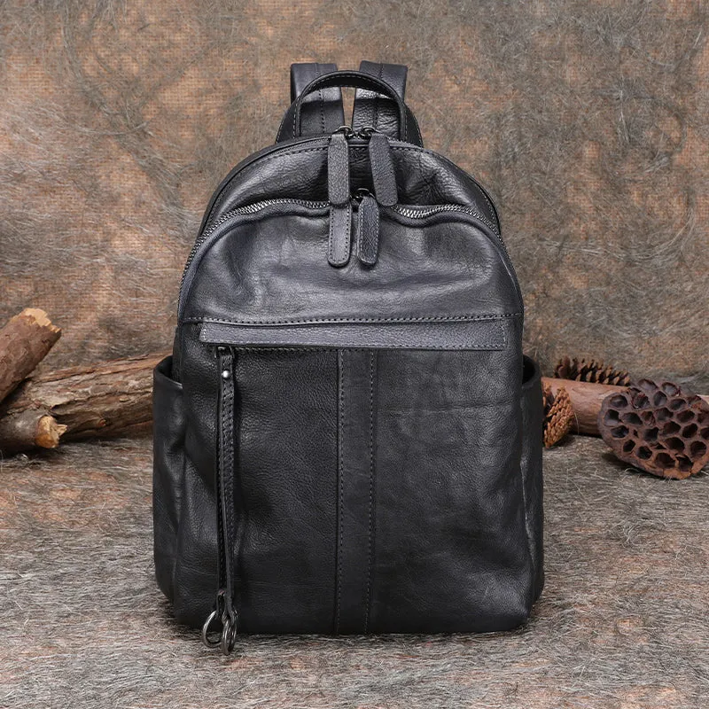 Handmade Brown Leather Backpack Bag Womens Best School Rucksack Ladies Leather Backpack Purses