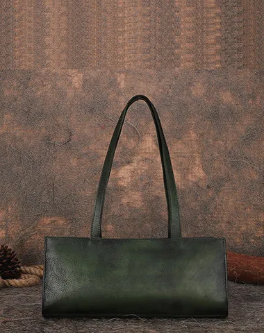 Handmade Leather Womens Vintage Baguette Bag Best Baguette Shoulder Bag Crossbody Purses for Ladies