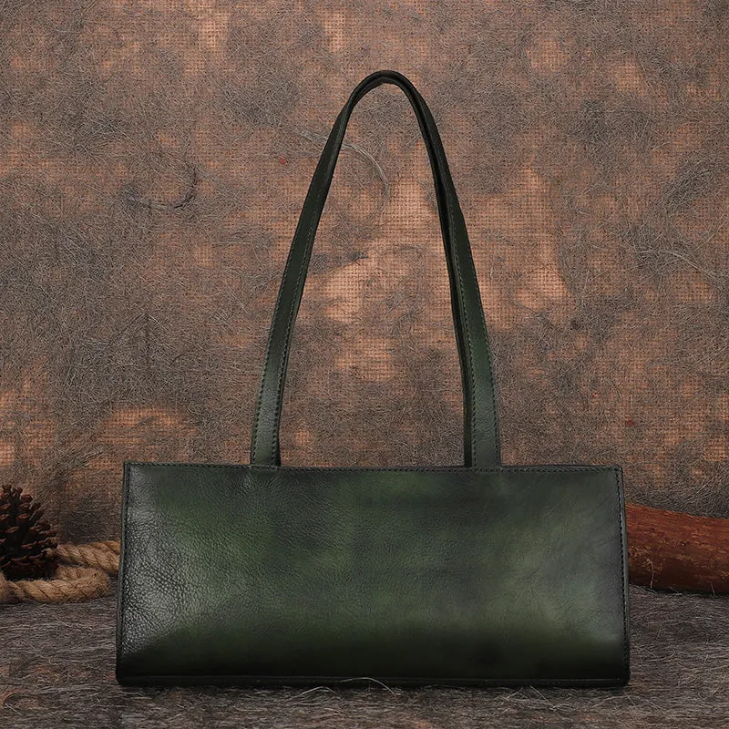 Handmade Leather Womens Vintage Baguette Bag Best Baguette Shoulder Bag Crossbody Purses for Ladies