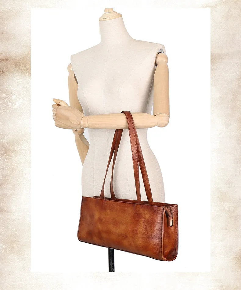 Handmade Leather Womens Vintage Baguette Bag Best Baguette Shoulder Bag Crossbody Purses for Ladies