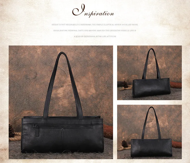 Handmade Leather Womens Vintage Baguette Bag Best Baguette Shoulder Bag Crossbody Purses for Ladies