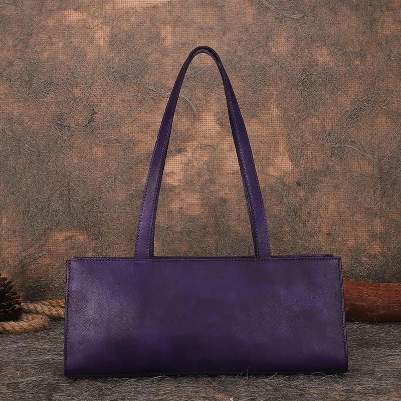 Handmade Leather Womens Vintage Baguette Bag Best Baguette Shoulder Bag Crossbody Purses for Ladies