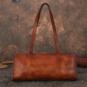 Handmade Leather Womens Vintage Baguette Bag Best Baguette Shoulder Bag Crossbody Purses for Ladies
