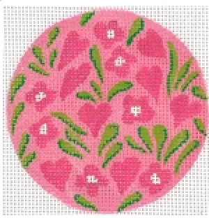 Hawaiian Floral w/ Hearts - greens and pinks