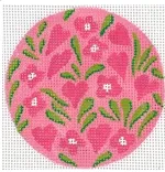 Hawaiian Floral w/ Hearts - greens and pinks