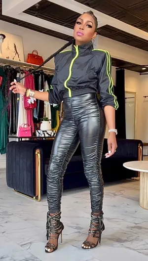 HELLA SWAG | RUCHED PU PANTS