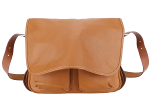 HERMES BARDA MESSENGER BAG 35 BROWN SWIFT LEATHER SILVER HARDWARE STAMP P SQUARE (YEAR 2012) WITH STRAPS