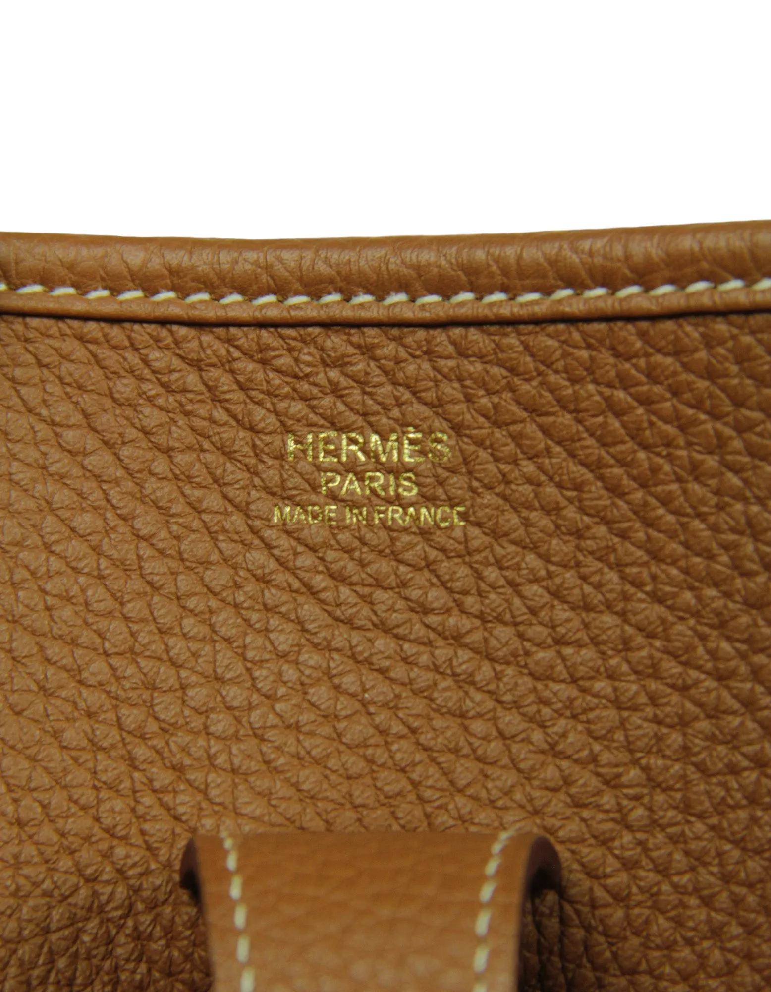 Hermes Gold Clemence Evelyne III GM Messenger Bag