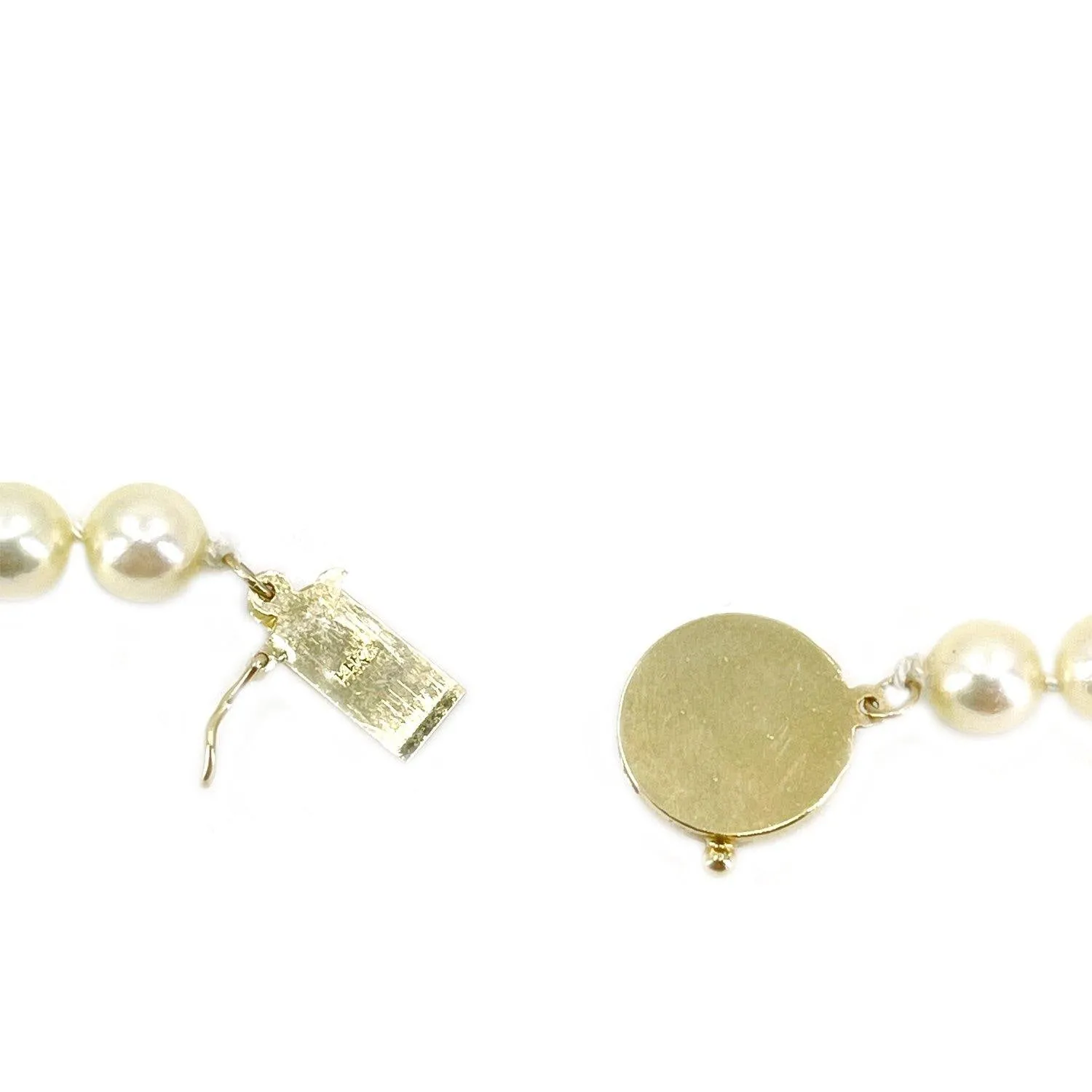 High Polish Japanese Saltwater Cultured Akoya Pearl Strand - 14K Yellow Gold 23 Inch