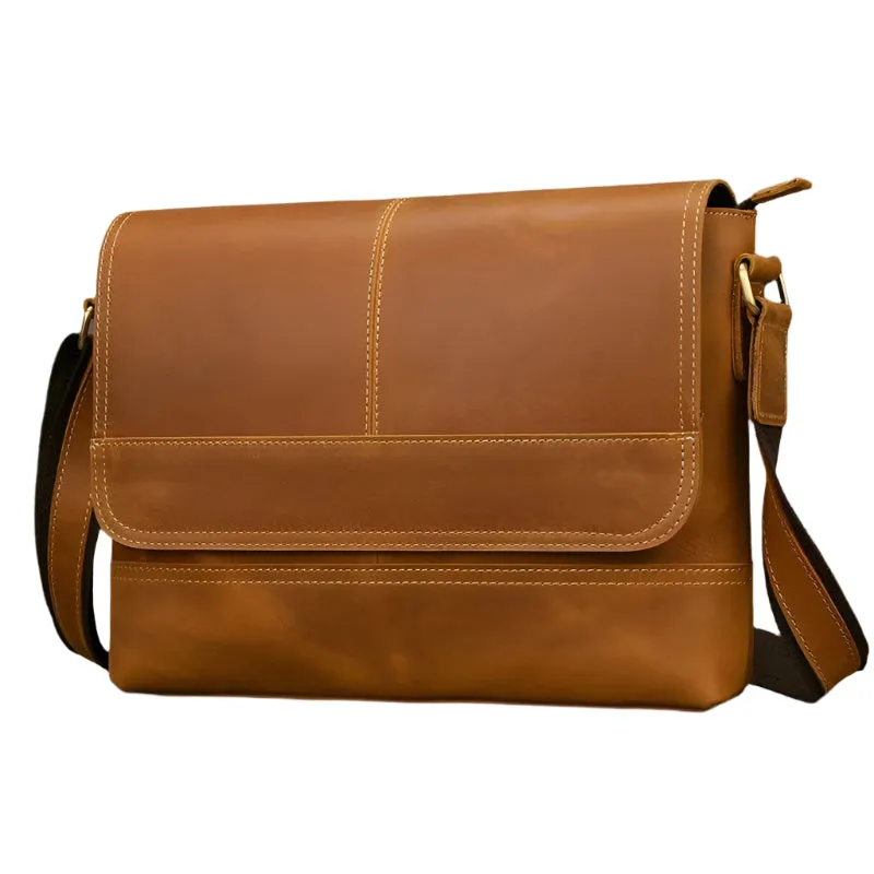 High-Quality Genuine Leather Shoulder Bag Men’s Work Messenger