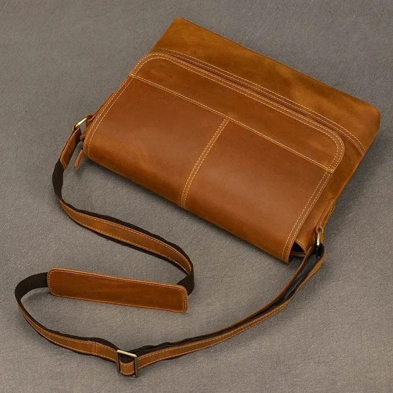 High-Quality Genuine Leather Shoulder Bag Men’s Work Messenger