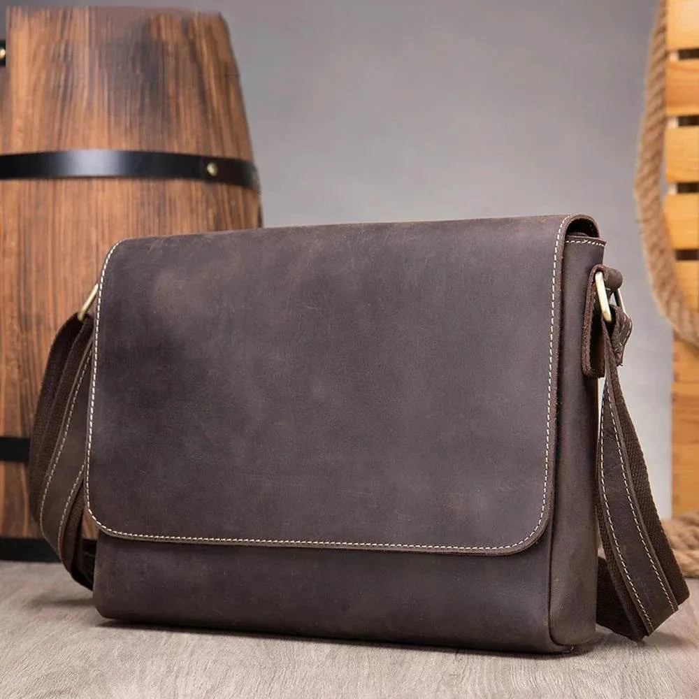 High-Quality Genuine Leather Shoulder Bag Men’s Work Messenger