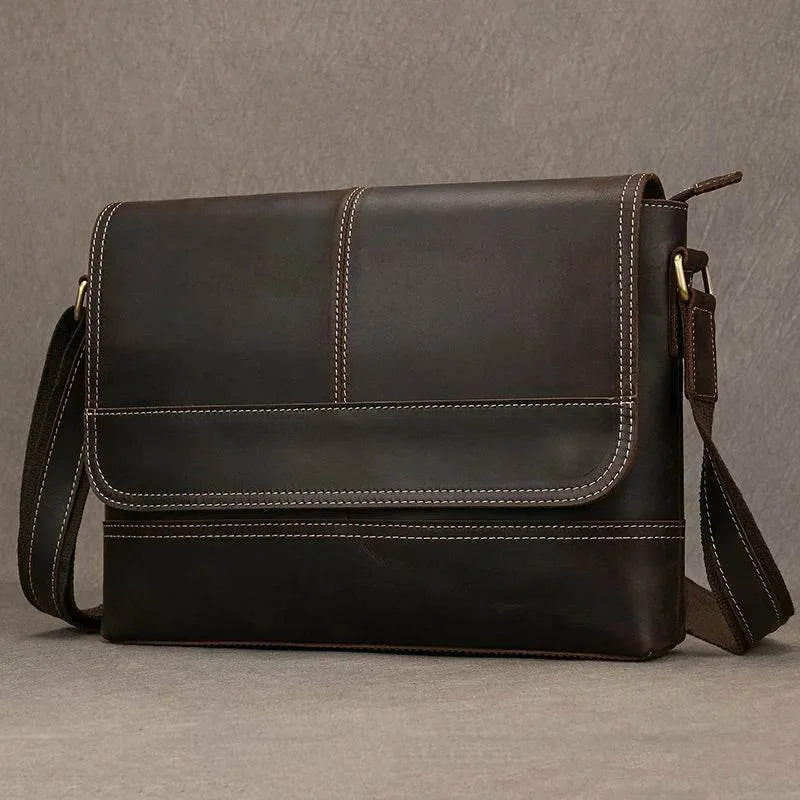 High-Quality Genuine Leather Shoulder Bag Men’s Work Messenger