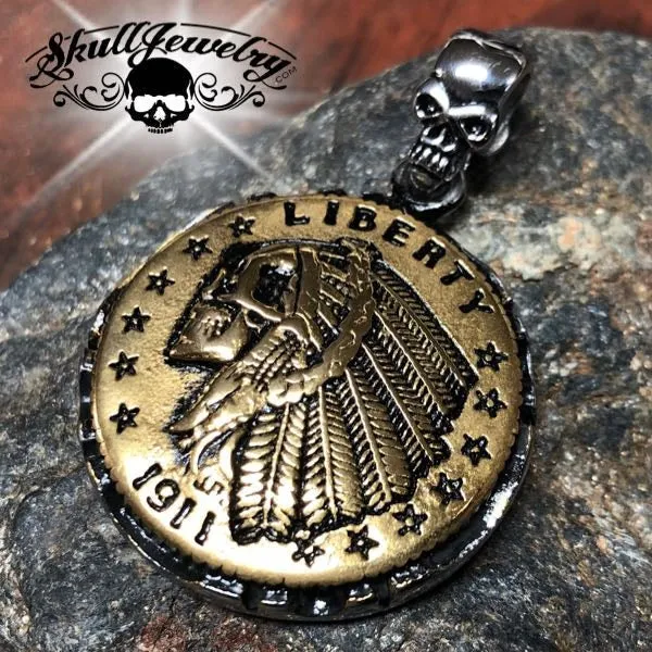 Hobo Coin - Indian Gold Quarter Eagle Pendant (p048)