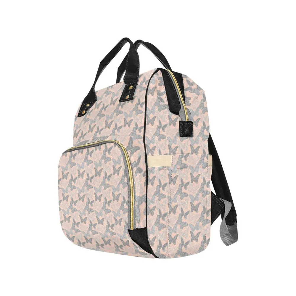 Holly Pink and Gray Butterfly Backpack