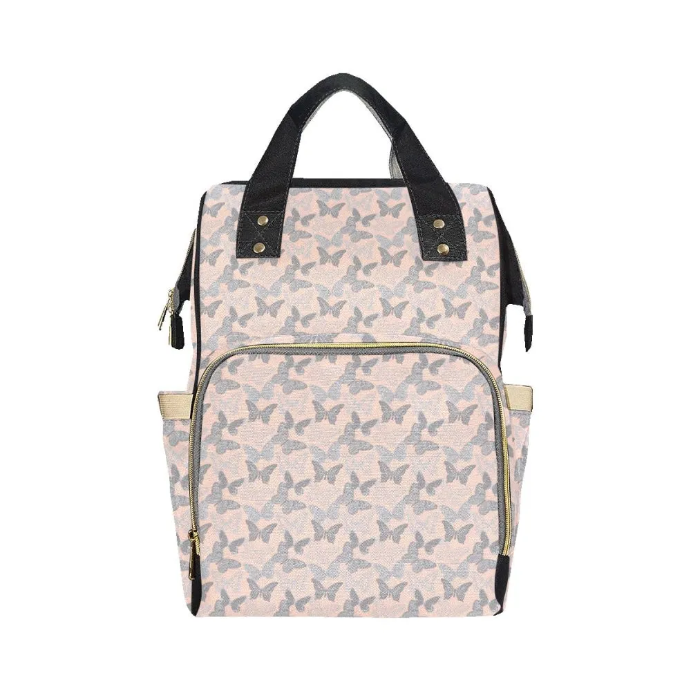 Holly Pink and Gray Butterfly Backpack