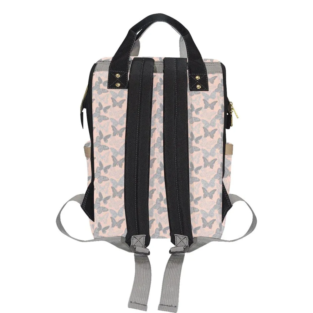 Holly Pink and Gray Butterfly Backpack