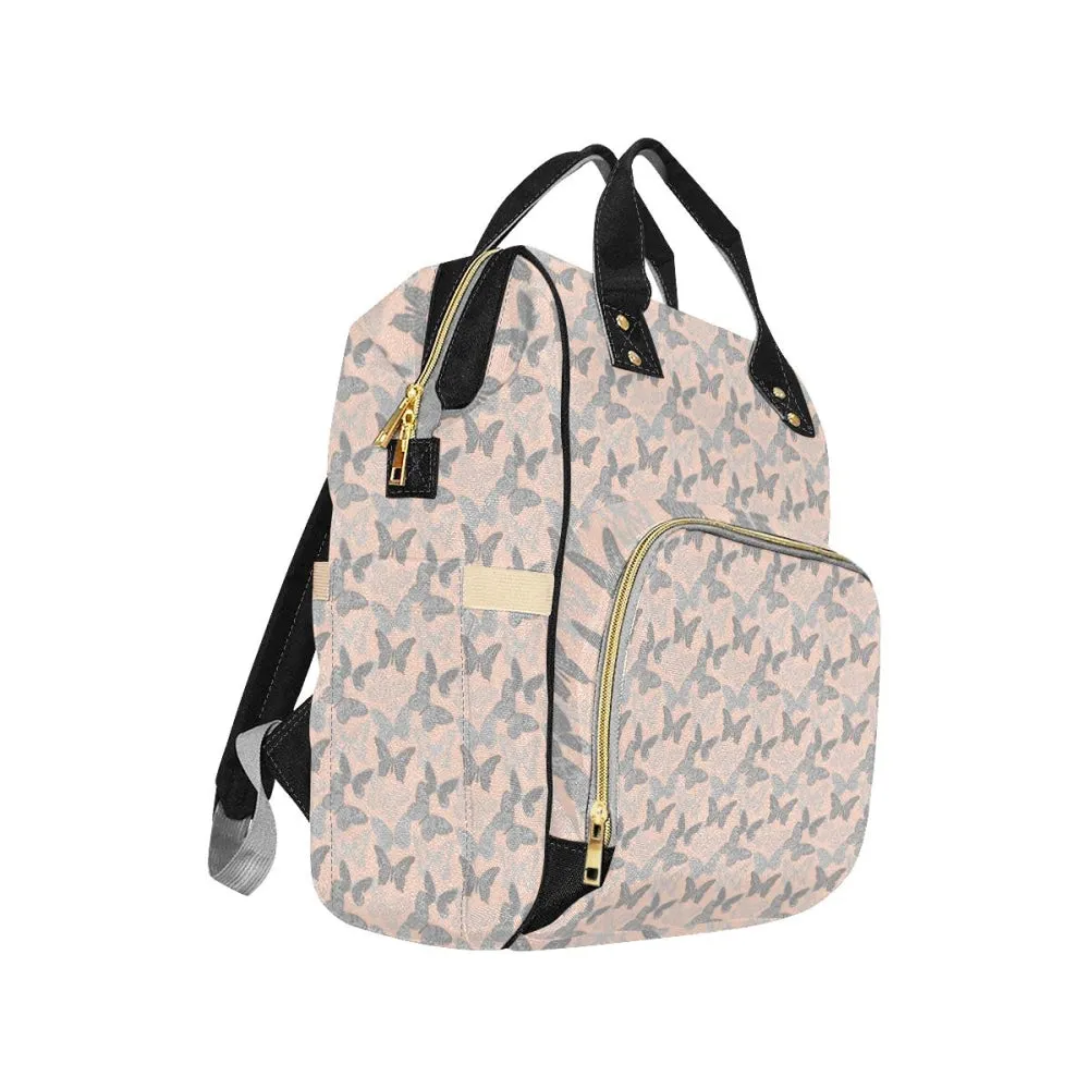 Holly Pink and Gray Butterfly Backpack