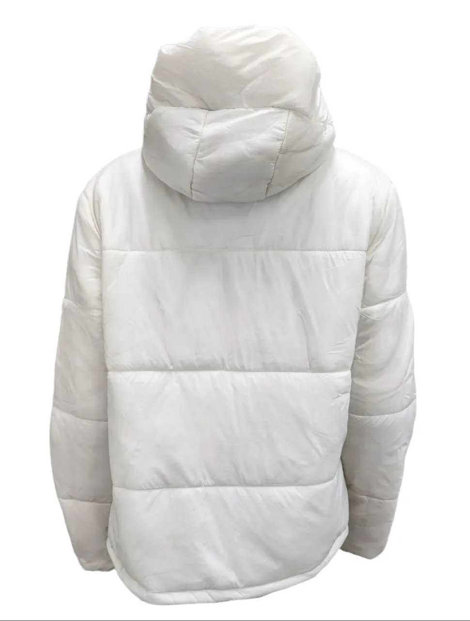 HoodLamb Women's Cream White High Collar Hemp Recycled Puffer 420 X-Large NWT