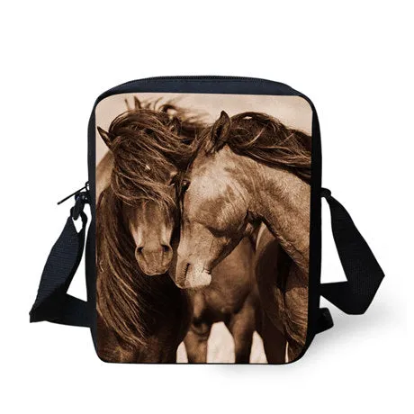 Horse Print Messenger Bag