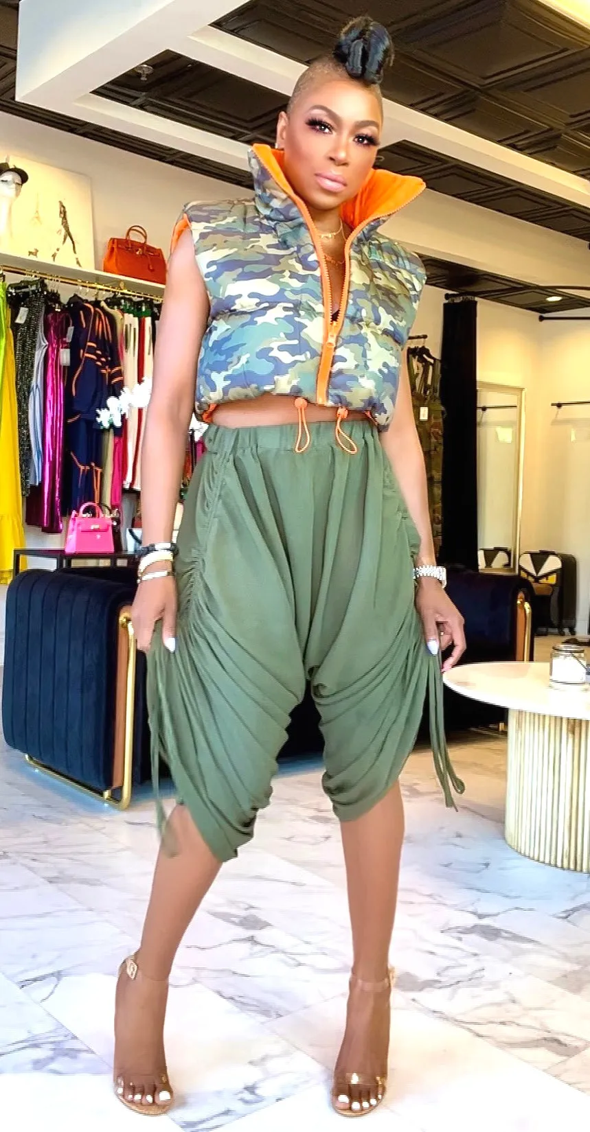 I’M A CATCH | REVERSIBLE PUFFY CAMO VEST