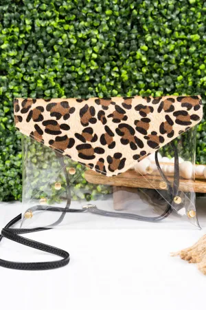 In The Clear Loni Leopard Envelope Clutch