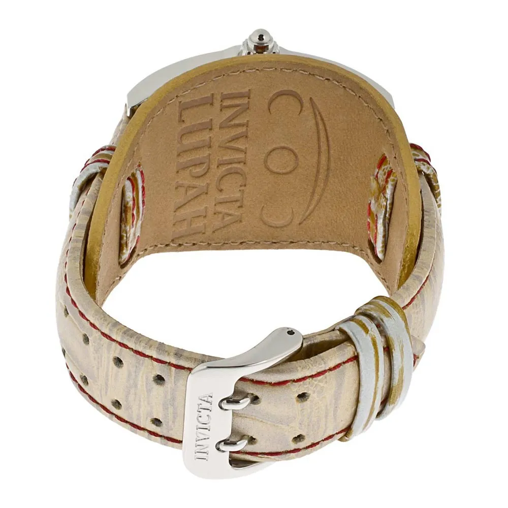 Invicta Women's 12268 Lupah Gold Tone Dial Beige and Gold Tone Leather Watch