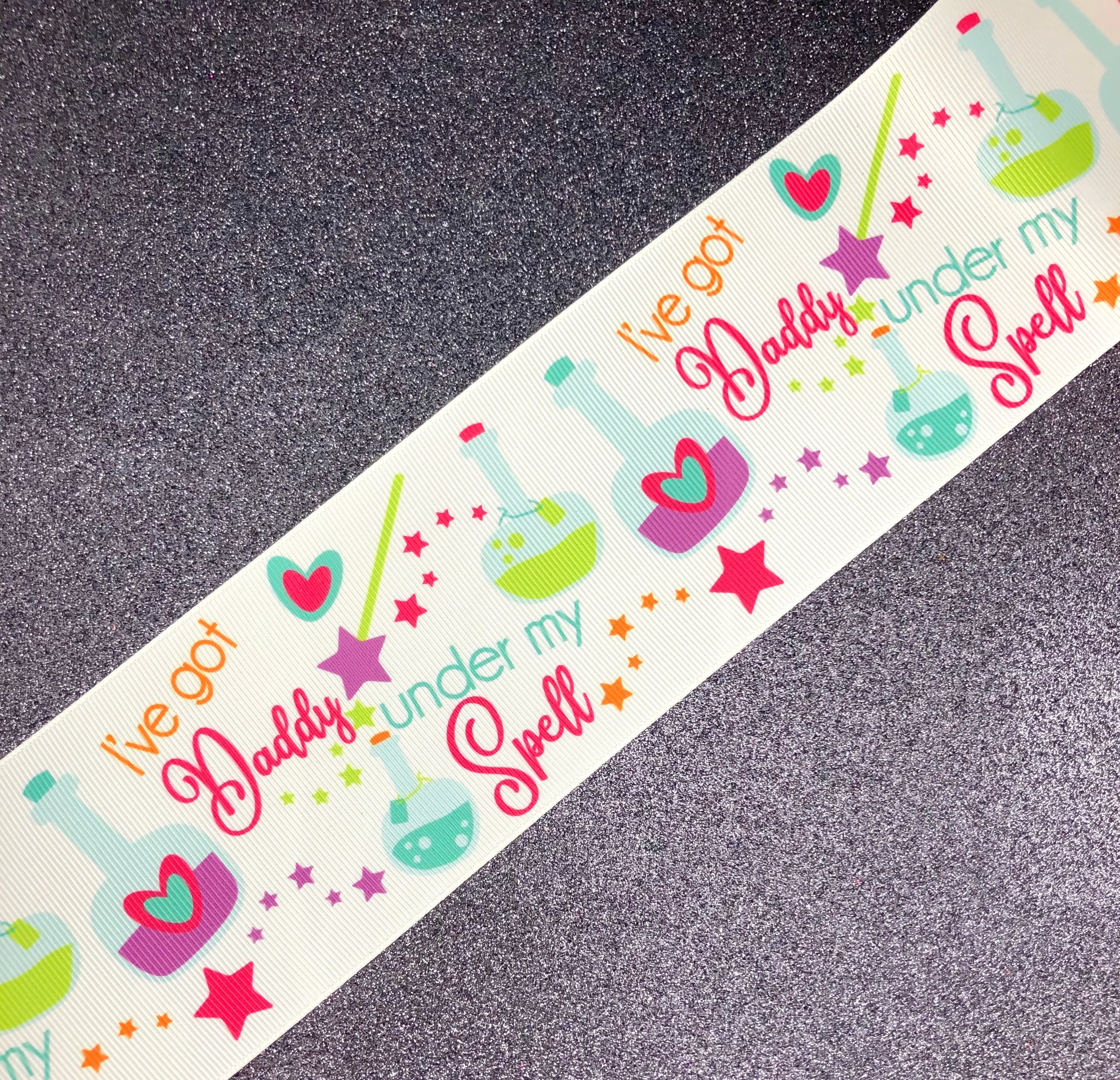 I've Got Daddy Under My Spell USDR Halloween Ribbon - 3 Inch
