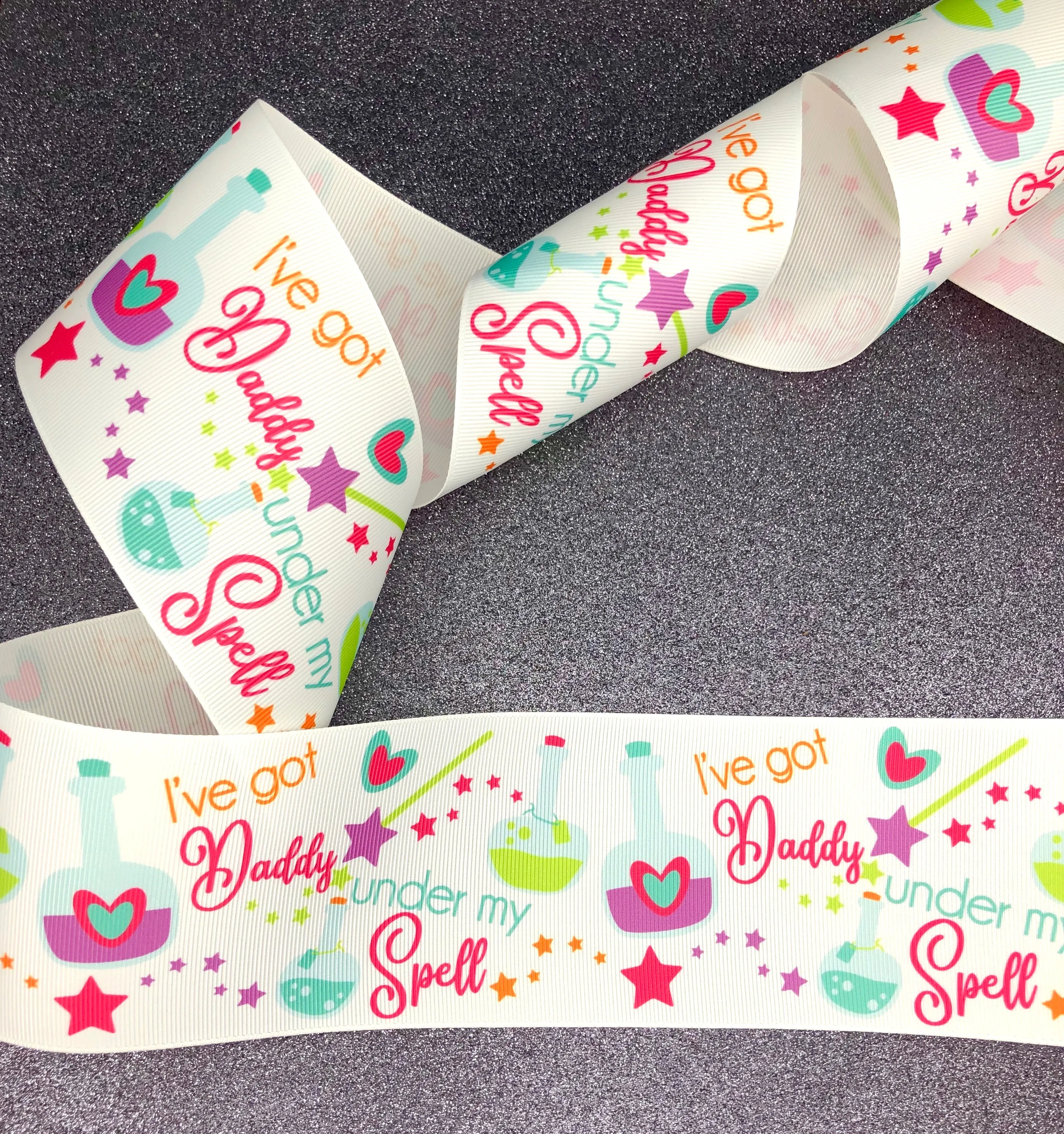 I've Got Daddy Under My Spell USDR Halloween Ribbon - 3 Inch