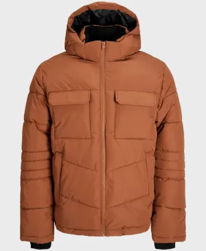 Jack Jones Build Puffer Jacket Mocha Bisque