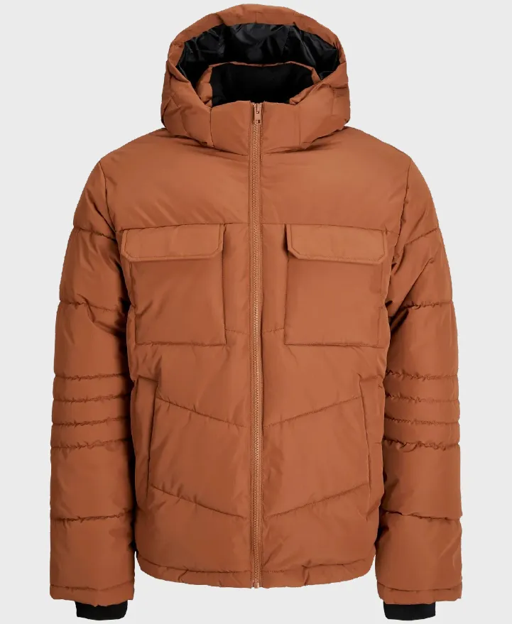 Jack Jones Build Puffer Jacket Mocha Bisque