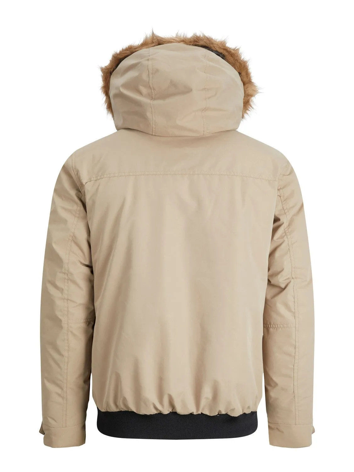 Jack Jones Winner Fur Bomber Jacket Beige