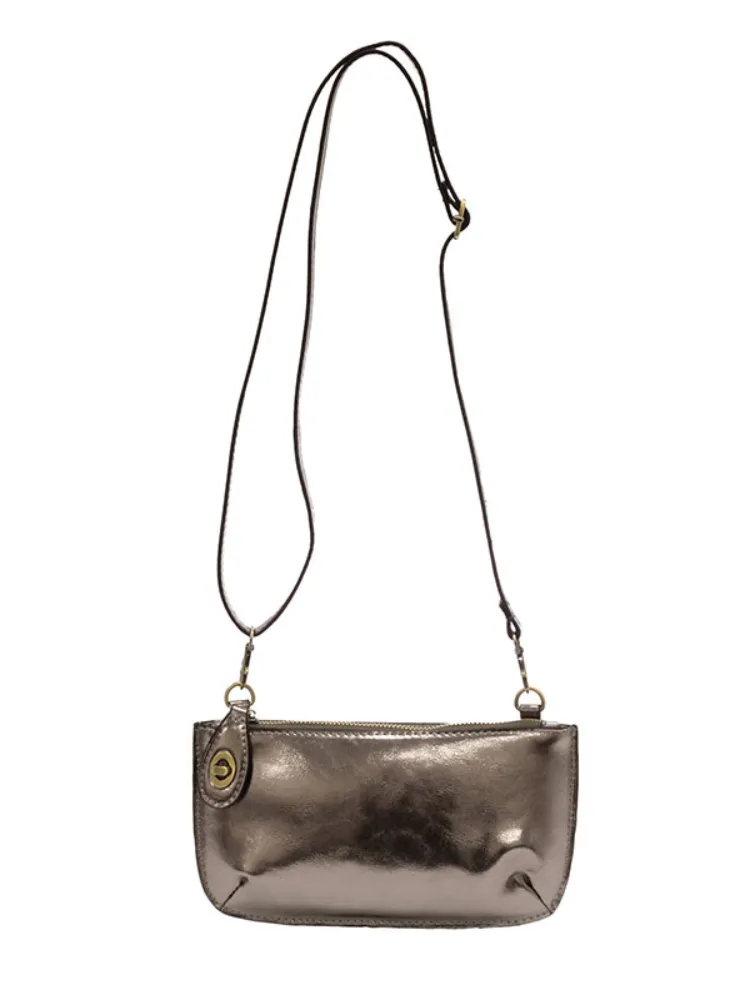 Joy Susan Liquid Metal Mini Crossbody Wristlet - Chrome