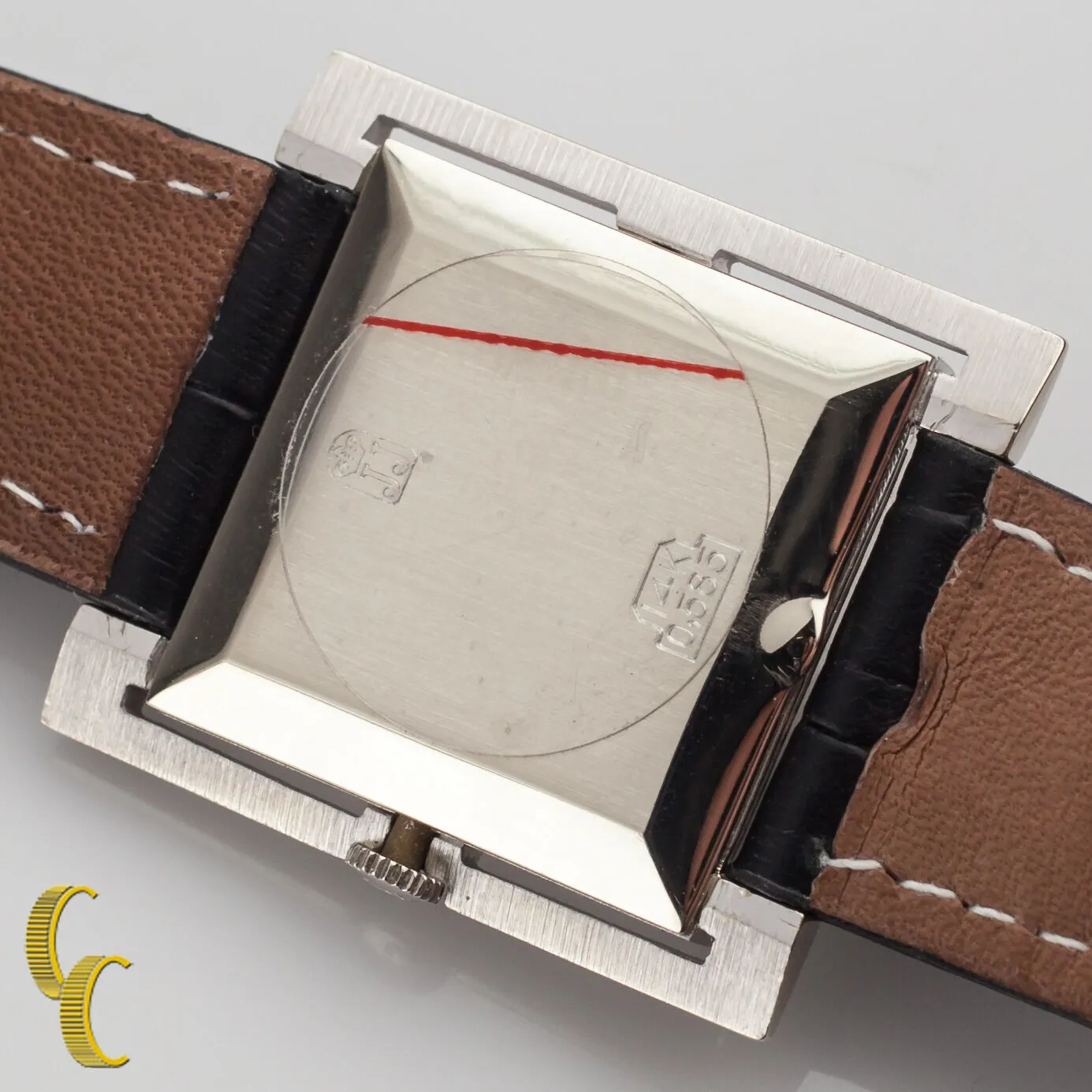 Jules Jurgensen 14k White Gold Mechanical Hand-Winding Watch w/ Leather Band