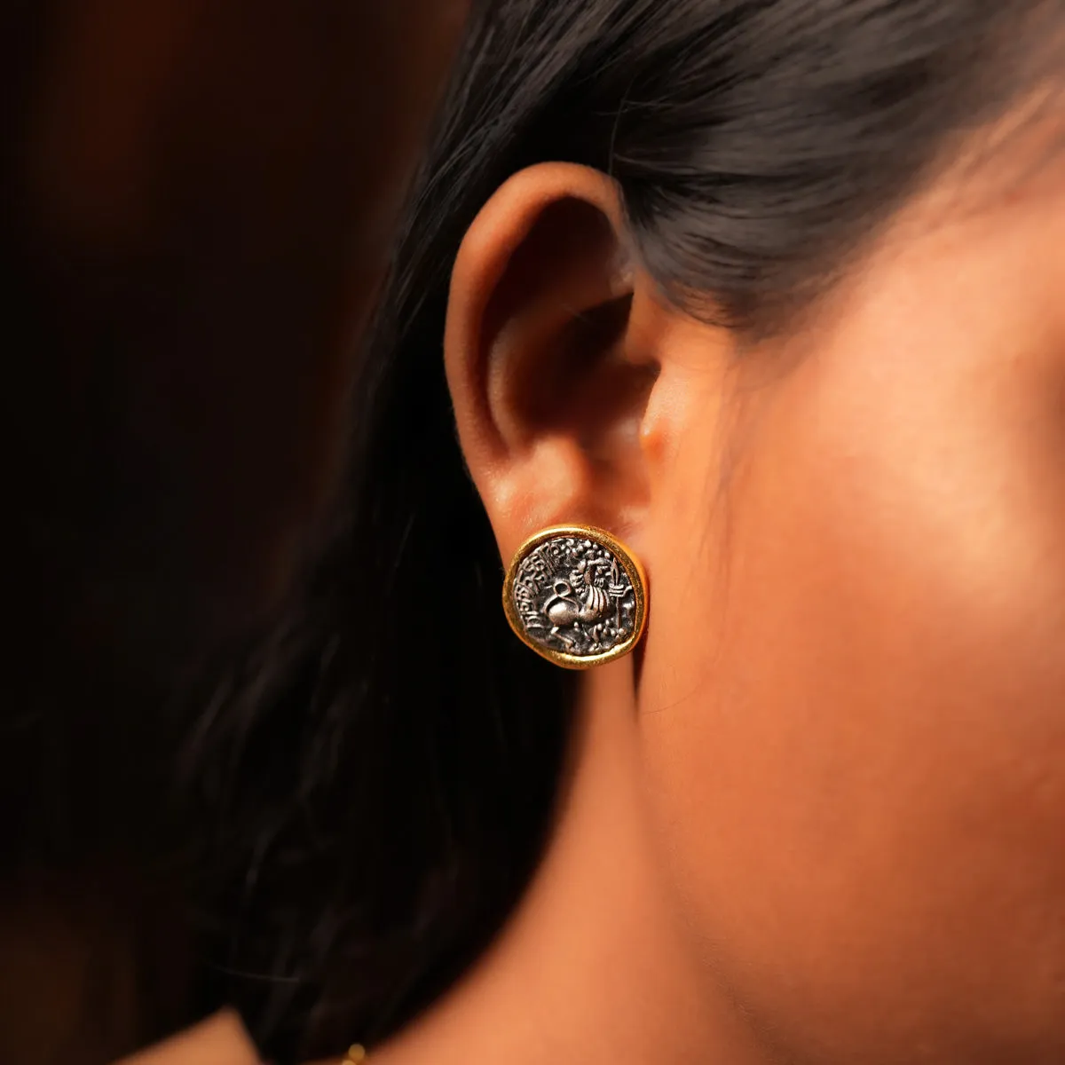 Kadamba Simha Silver Earrings by MOHA