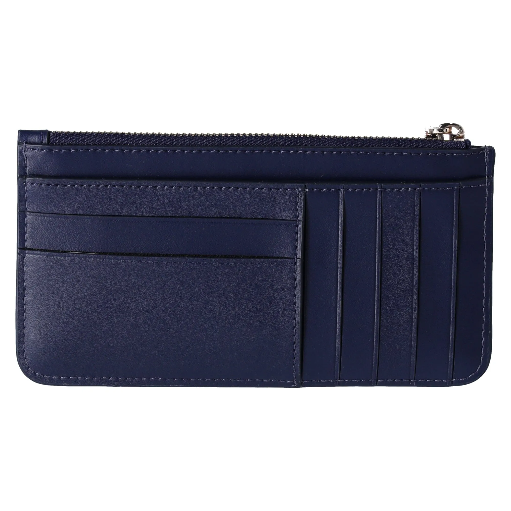 Kate Spade Winter Wonders Large Slim Card Holder Wallet Leather Holidays Navy