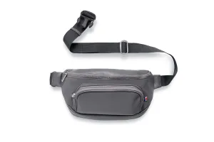 Kibou Vegan Leather Fanny Pack Diaper Bag - Charcoal Grey