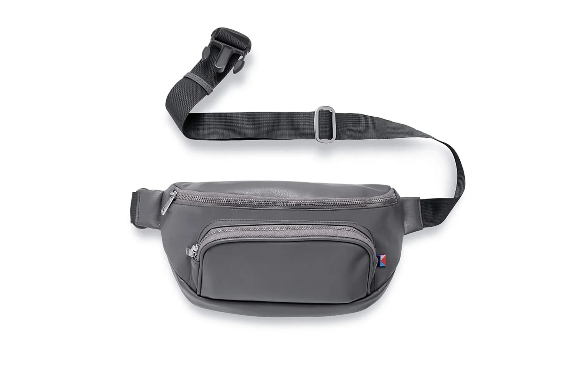 Kibou Vegan Leather Fanny Pack Diaper Bag - Charcoal Grey