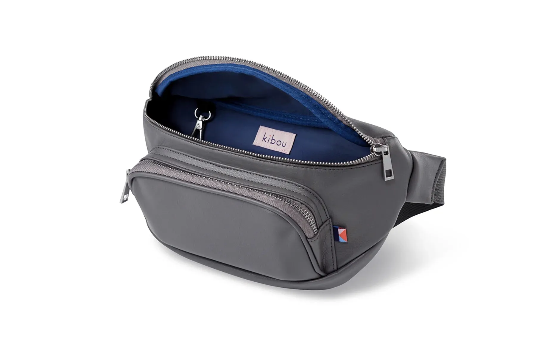 Kibou Vegan Leather Fanny Pack Diaper Bag - Charcoal Grey