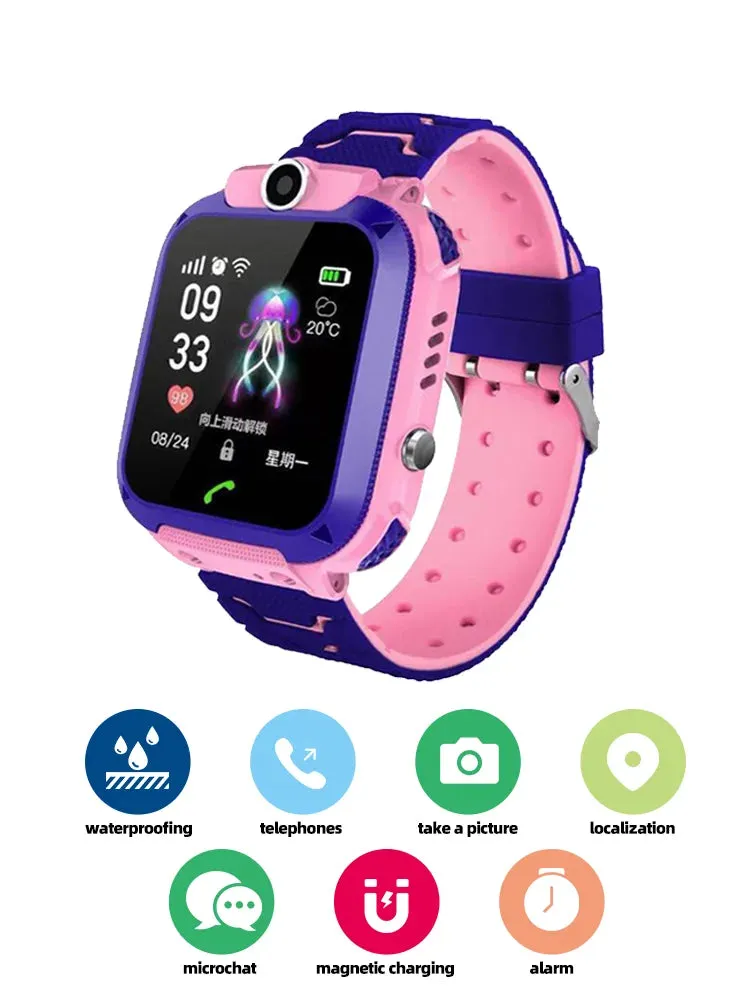 Kids Smart 2G Call Phone Watch Waterproof Mother Children GPS Monitor Boy Girls SOS Child Sports Digital Watches Tracker
