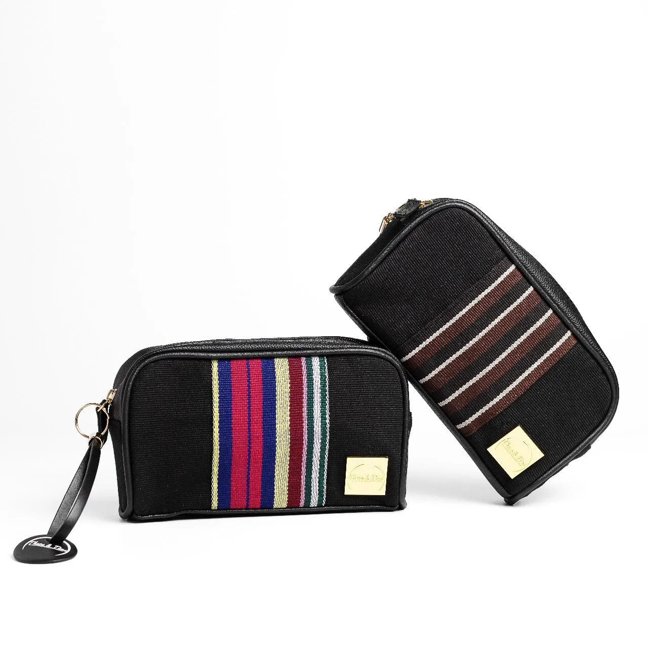 Kike Aso-Oke   Leather Vanity Purse - Brown